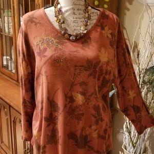 Fall Leaves Tee Shirt with Sparkles